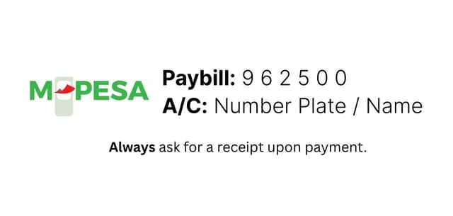 M-Pesa Paybill: 962500